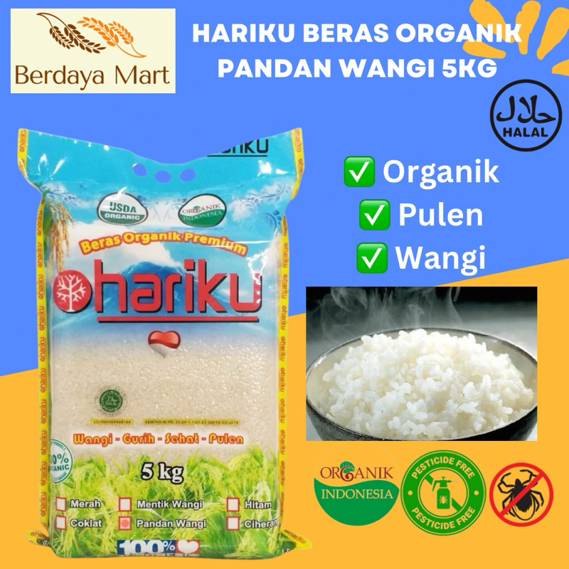 

HARIKU Beras Organik Pandan Wangi 5KG