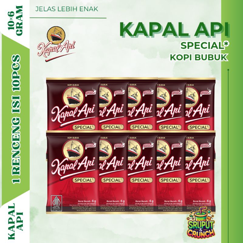 

Kopi Kapal Api *Special (Kopi Bubuk) 1 Renceng isi 10×6gr