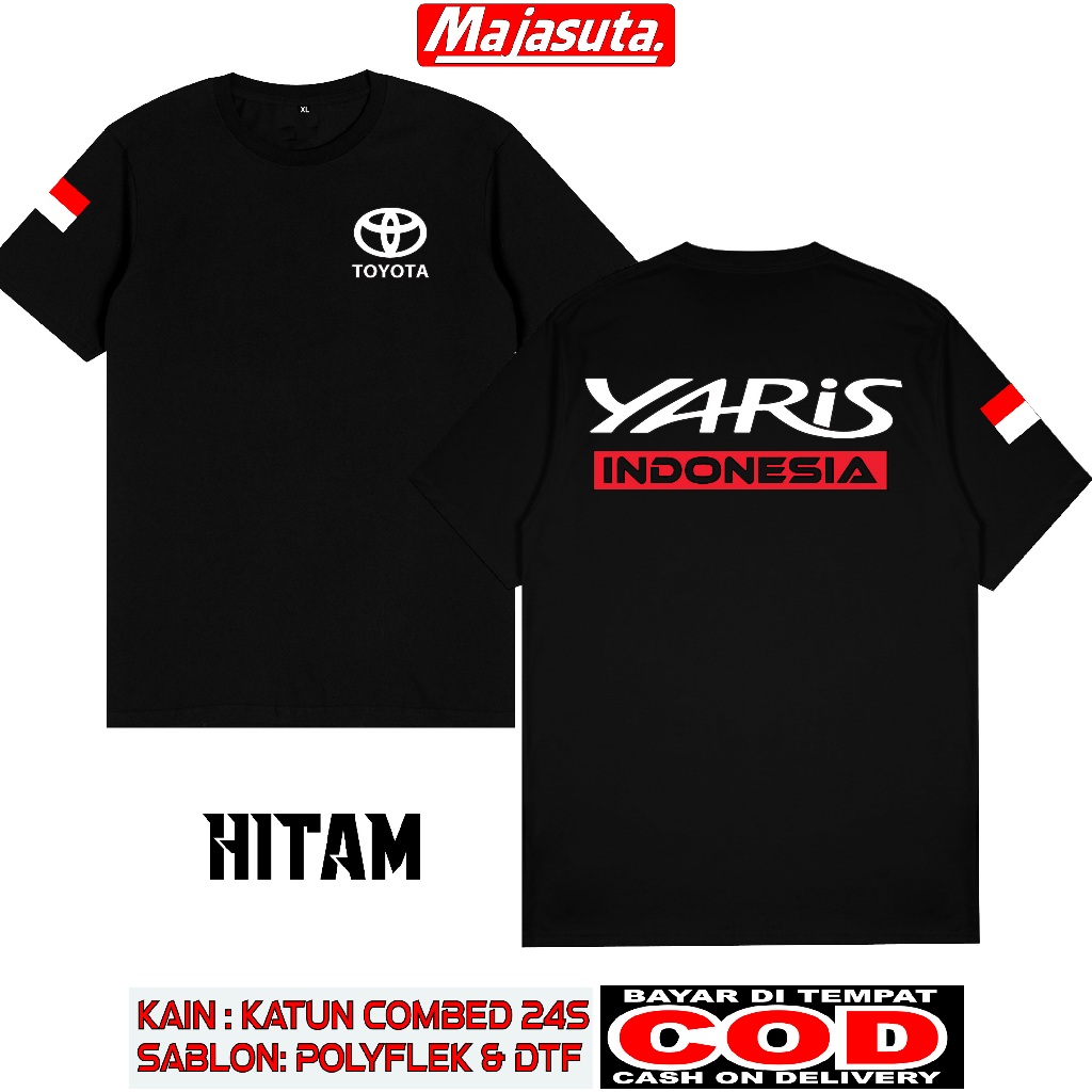 KAOS TOYOTA YARIS INDONESIA COMBED 24S BISA COD//KAOS CLUB//KAOS COMUNITAS//KAOS DISTRO