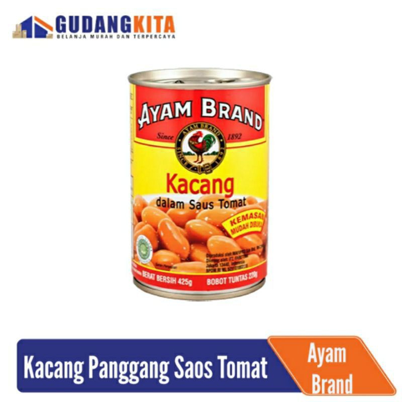 

Kacang Panggang Rendah Gula Saos Tomat AyamBrand 425gr