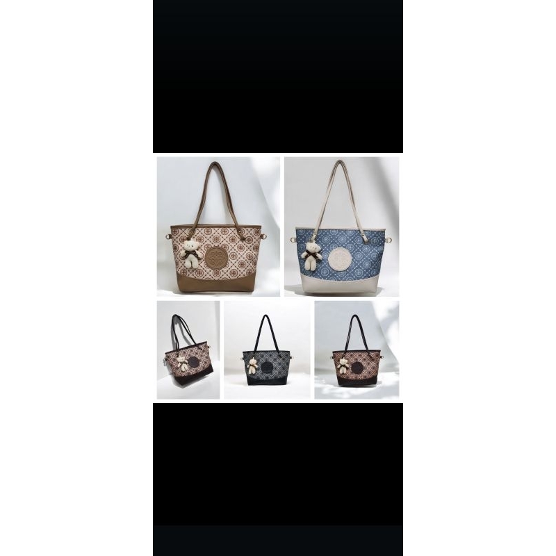 Tas Tote bag wanita /tas jinjing bahu wanita free boneka