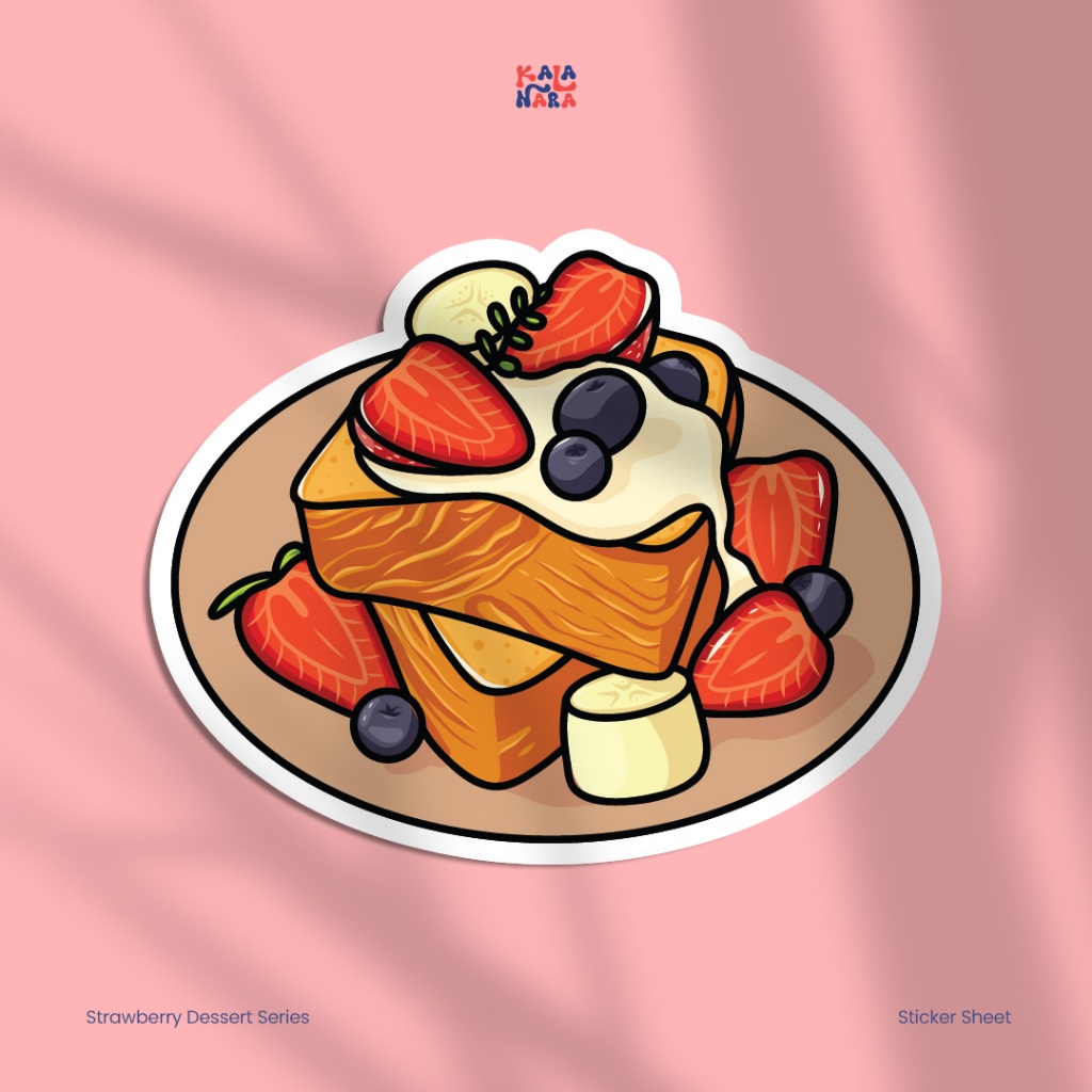 

Sticker Die Cut Strawberry Dessert Sandwich