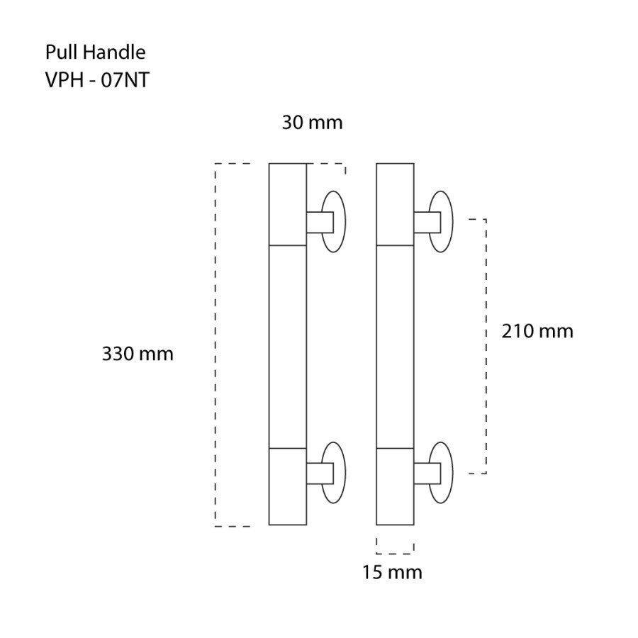 HJK NOBLEZA Gagang Tarikan Pull Handle Kayu Stainless Pintu Rumah 33 CM