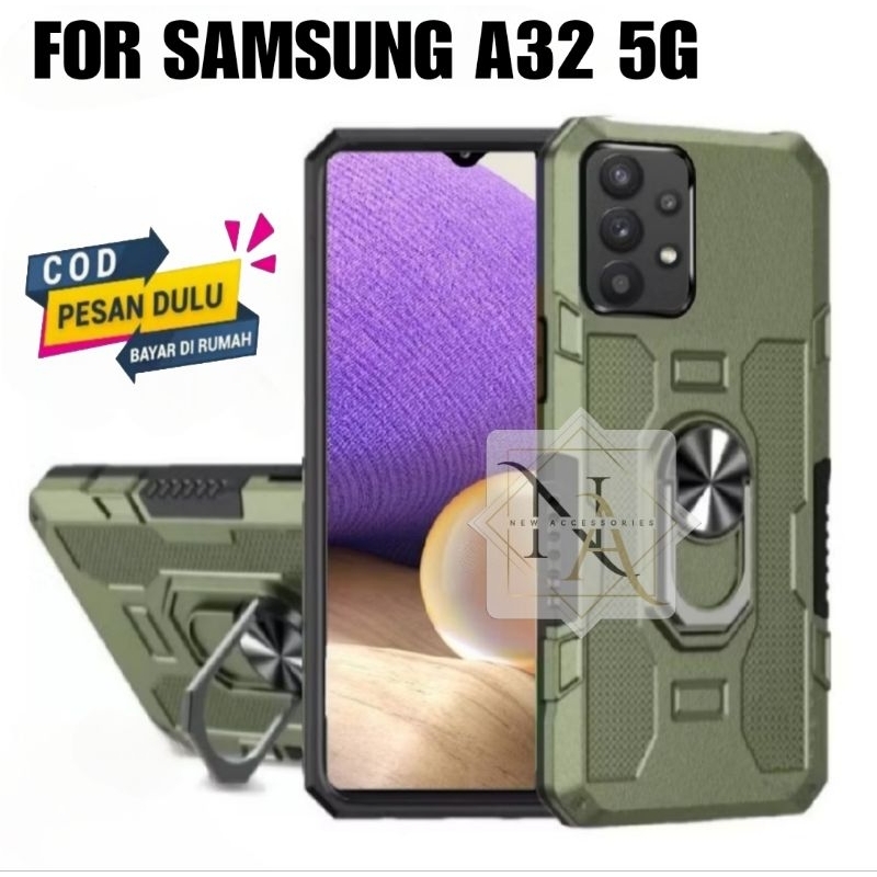 Case Hp Samsung A32 5G Hardcase Robot Armor Hit Ring Case Casing Robot Standing Premium