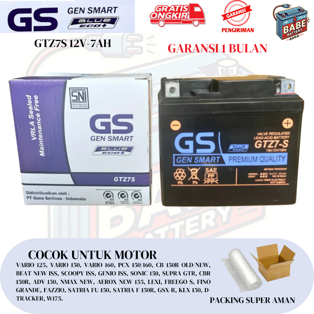 Aki Motor ADV 150, Sonic 150, Supra GTR 150,CRF 150, Genio ISS GS Gen Smart GTZ7S