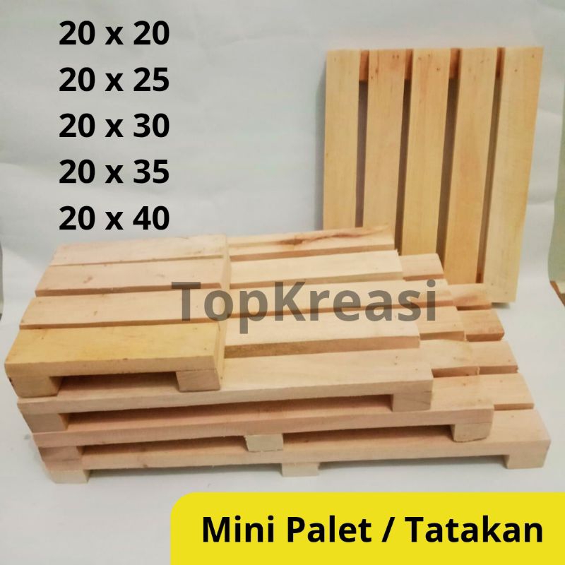 Mini Palet Kayu Aesthetic | Tatakan Kayu / Tatakan Panci Anti Panas Kayu Mahoni / Alas Tatakan Kayu 
