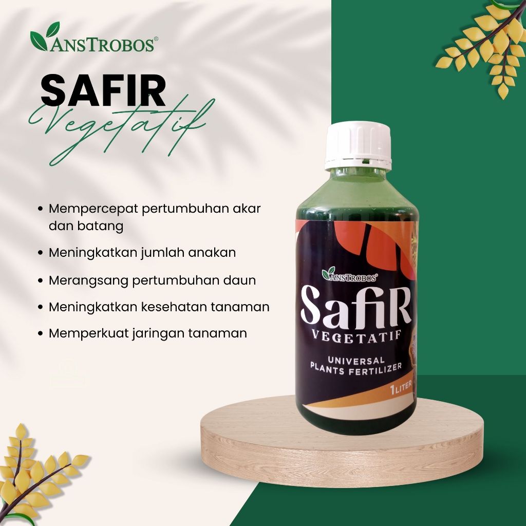 SAFIR - 1 Liter Pupuk Cair Tanaman, Perangsang Tunas, Batang, Daun, Akar Tanaman, Anakan Padi