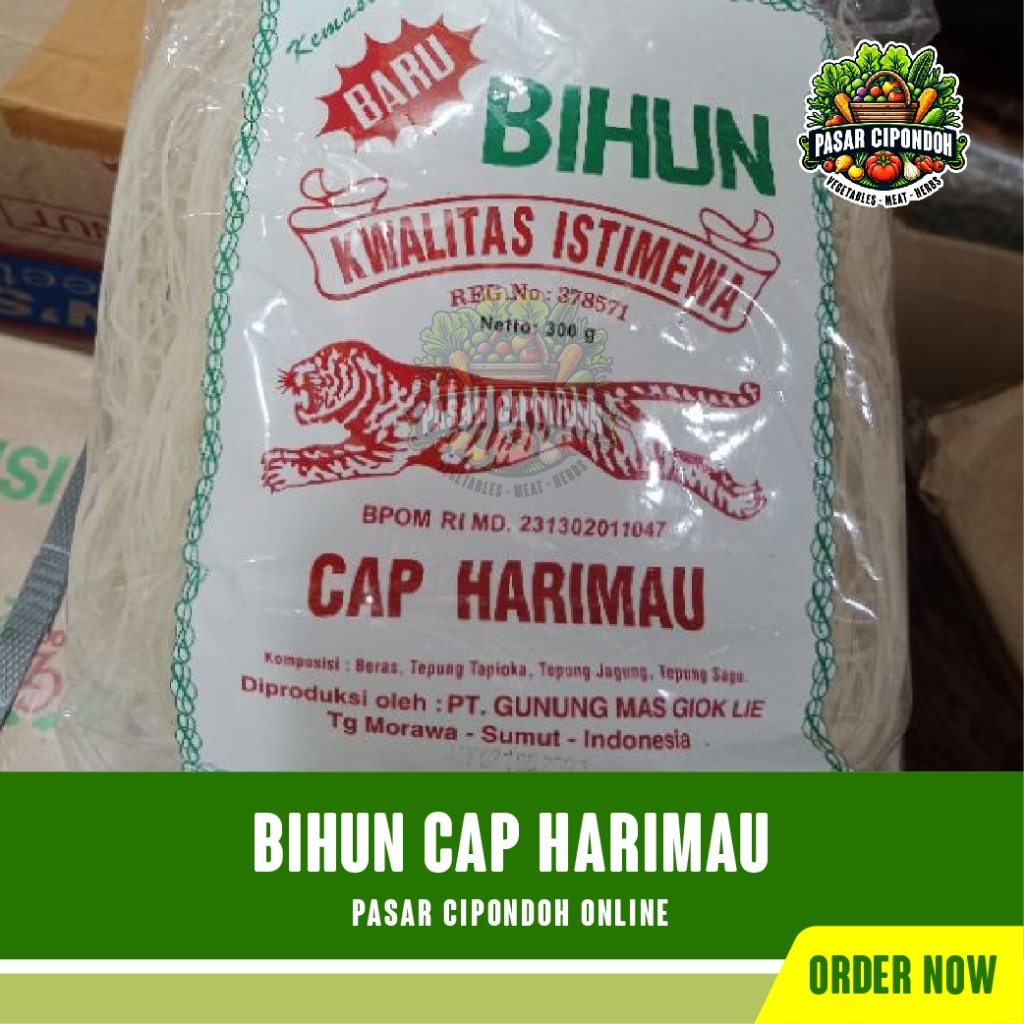 

Bihun Cap Harimau Kwalitas Istimewa 300 gram 1 Bungkus - Pasar Cipondoh Makmur