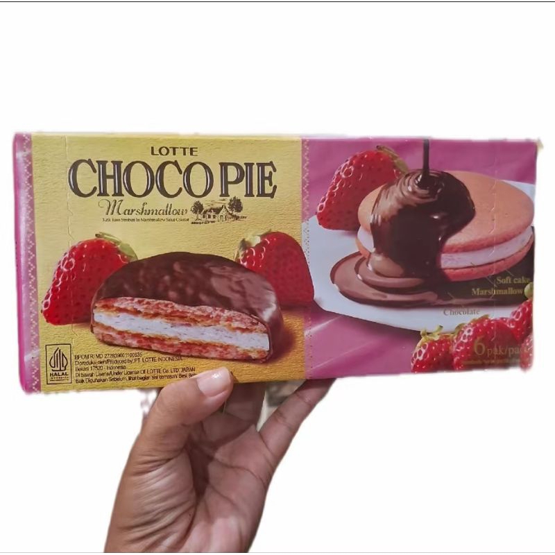 

LOTTE CHOCOPIE STRAWBERY MARSHMALLOW ISI 6 PACK