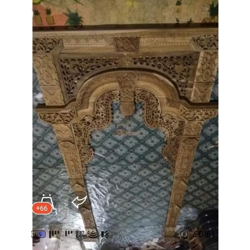 Krawangan mihrab kayu jati asma khusna