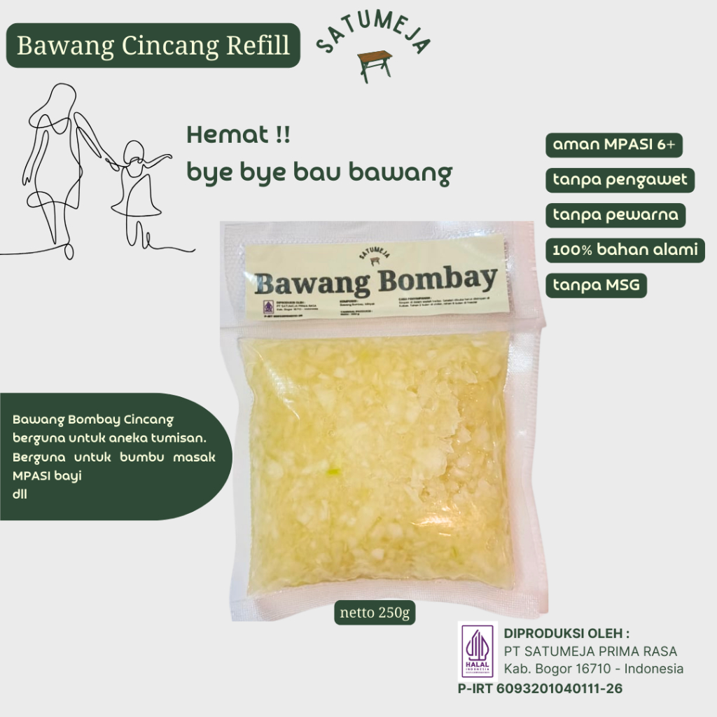 

Limited Satumeja - Baceman Bawang Merah / Bawang Putih / Bawang Bombay Dapur Masak Instan