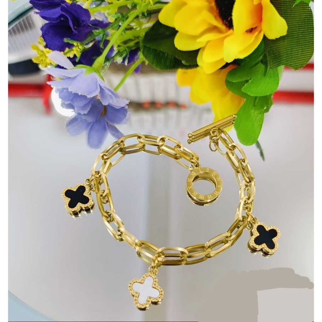 Gelang paperclip Clover Kait T Titanium / Gelang Clover Titanium