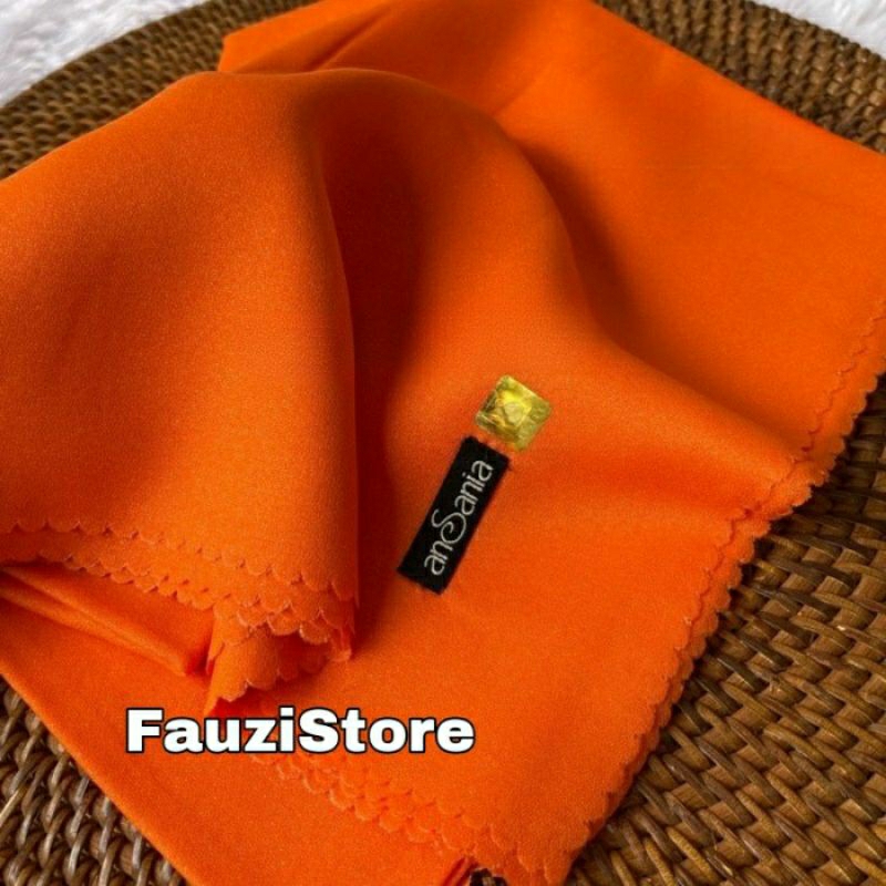 HIJAB Shinar Ansania Glamour Premium Segi Empat Glitter Warna Orange