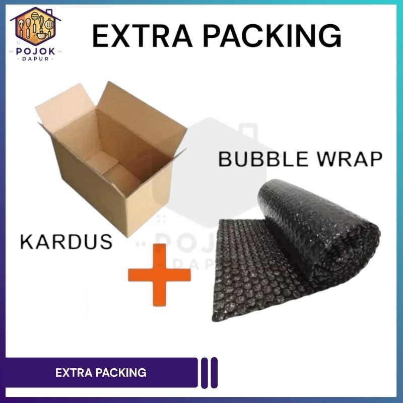 

Deskripsi EXTRA PACKING ( KOTAK + BUBBLE WRAP ) UNTUK PENGIRIMAN LEBIH AMAN