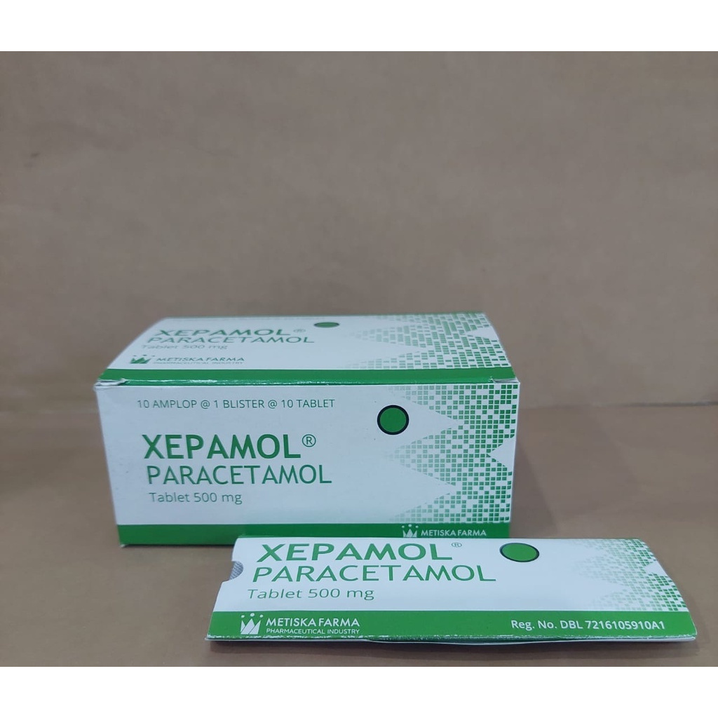 Xepamol Box 100's Tablet Metiska / Paracetamol / Obat Demam / Obat Sakit Gigi / Obat Sakit Kepala / 