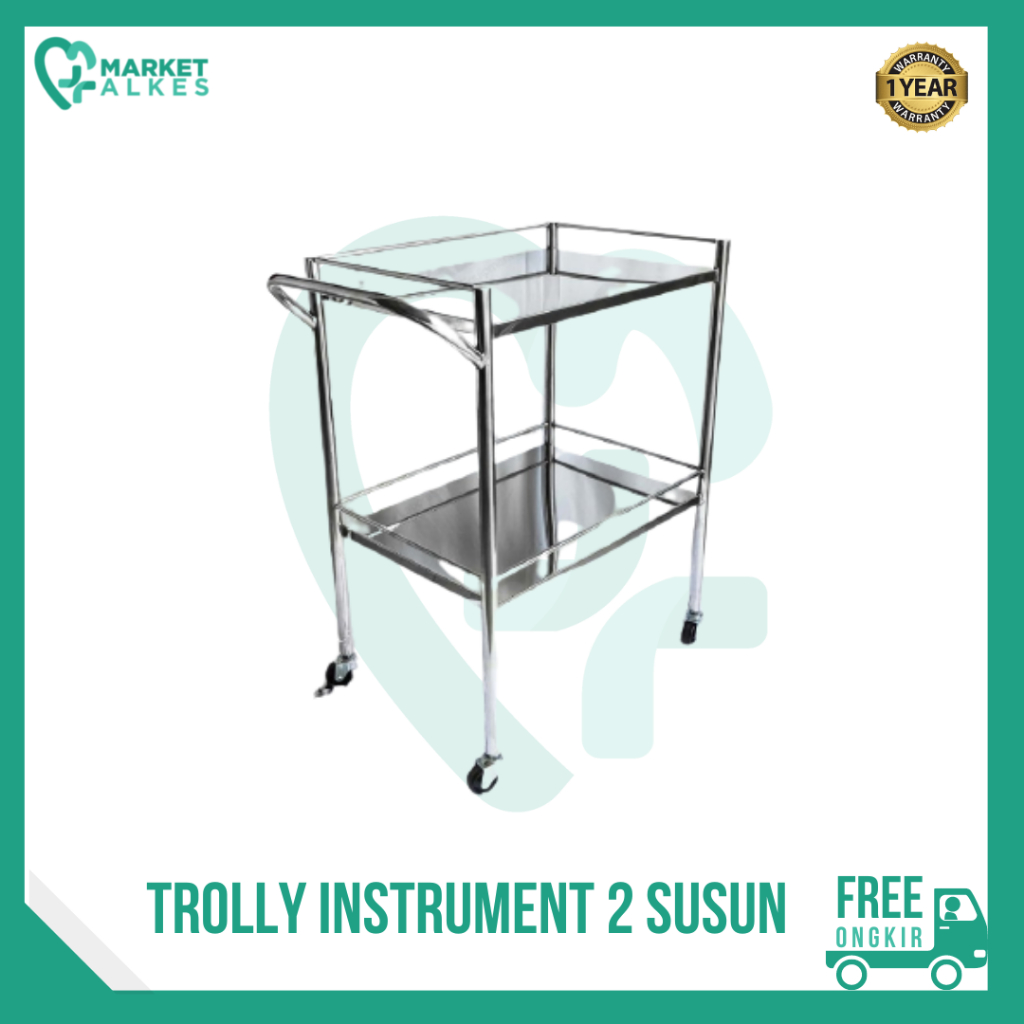 Trolly Instrument Trolley Instrument Stainless Steel 2 Susun Berkualitas