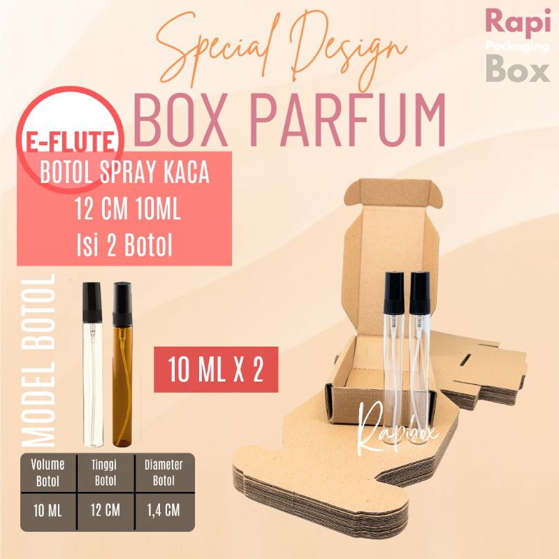 

Rapibox Box Khusus Parfum SPRAY KACA 12 CM 10 ML ISI 2 BOTOL E-Flute