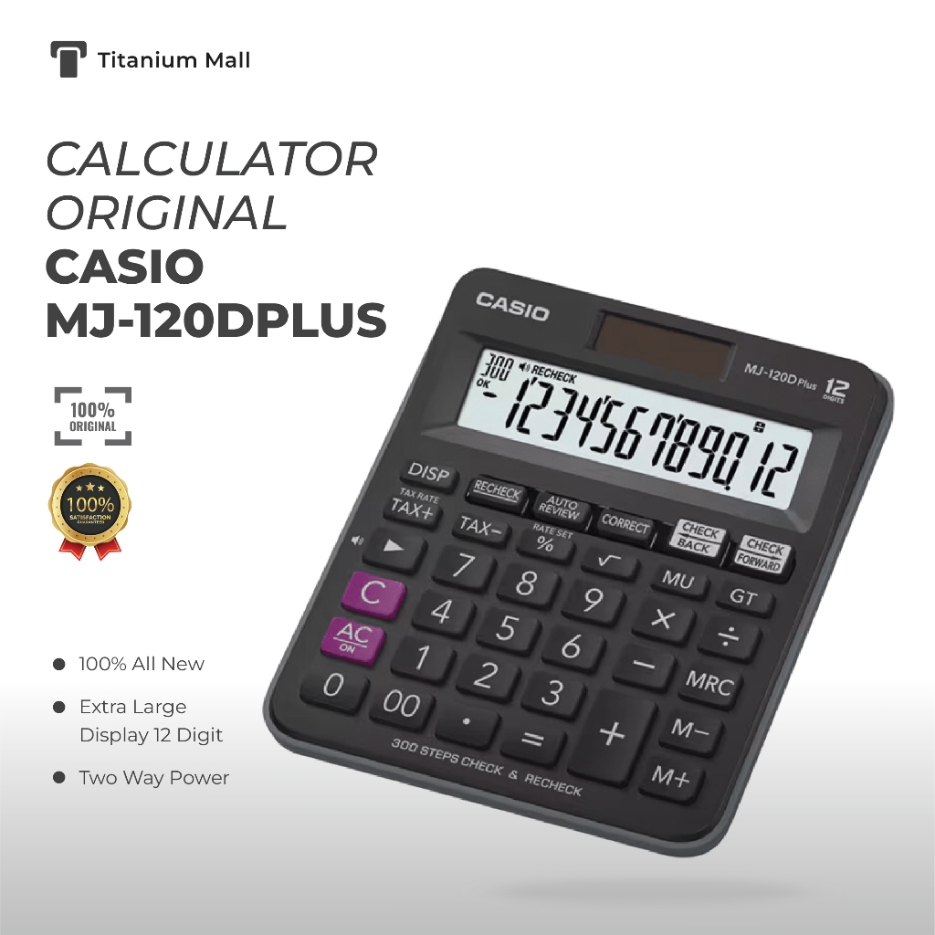 

Calculator Kalkulator CASIO MJ 120D PLUS 12 DIGIT [CHECK&CORRECT] GARANSI RESMI ORIGINAL 100%