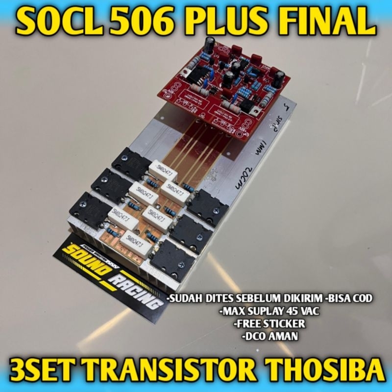 SOCL506 PLUS FINAL 3SET TRANSISTOR TOSHIBA POWER AMPLIFIER SOCL 506 BALAP