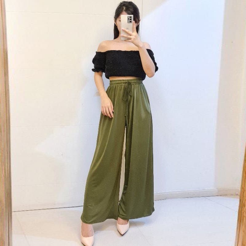 celana kulot umbrella friendly// highwaist pants// celana kulot bumil wanita jumbo