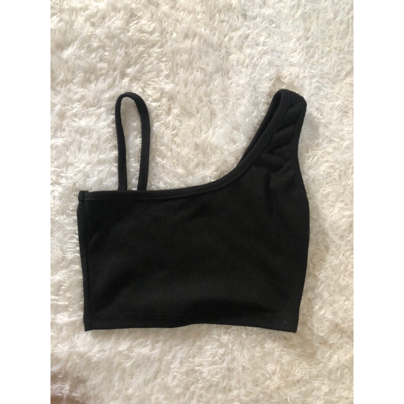 Preloved Tanktop crop wanita warna hitam