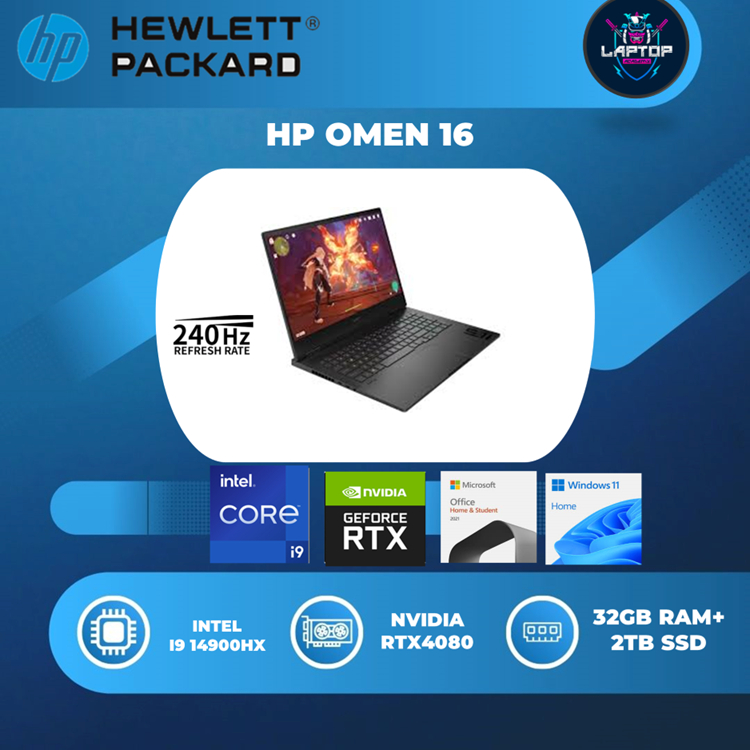HP OMEN 16 I9 14900HX RTX4080 12GB/ 32GB 2TB W11+OHS 16.1QHD 240HZ 4ZRGB