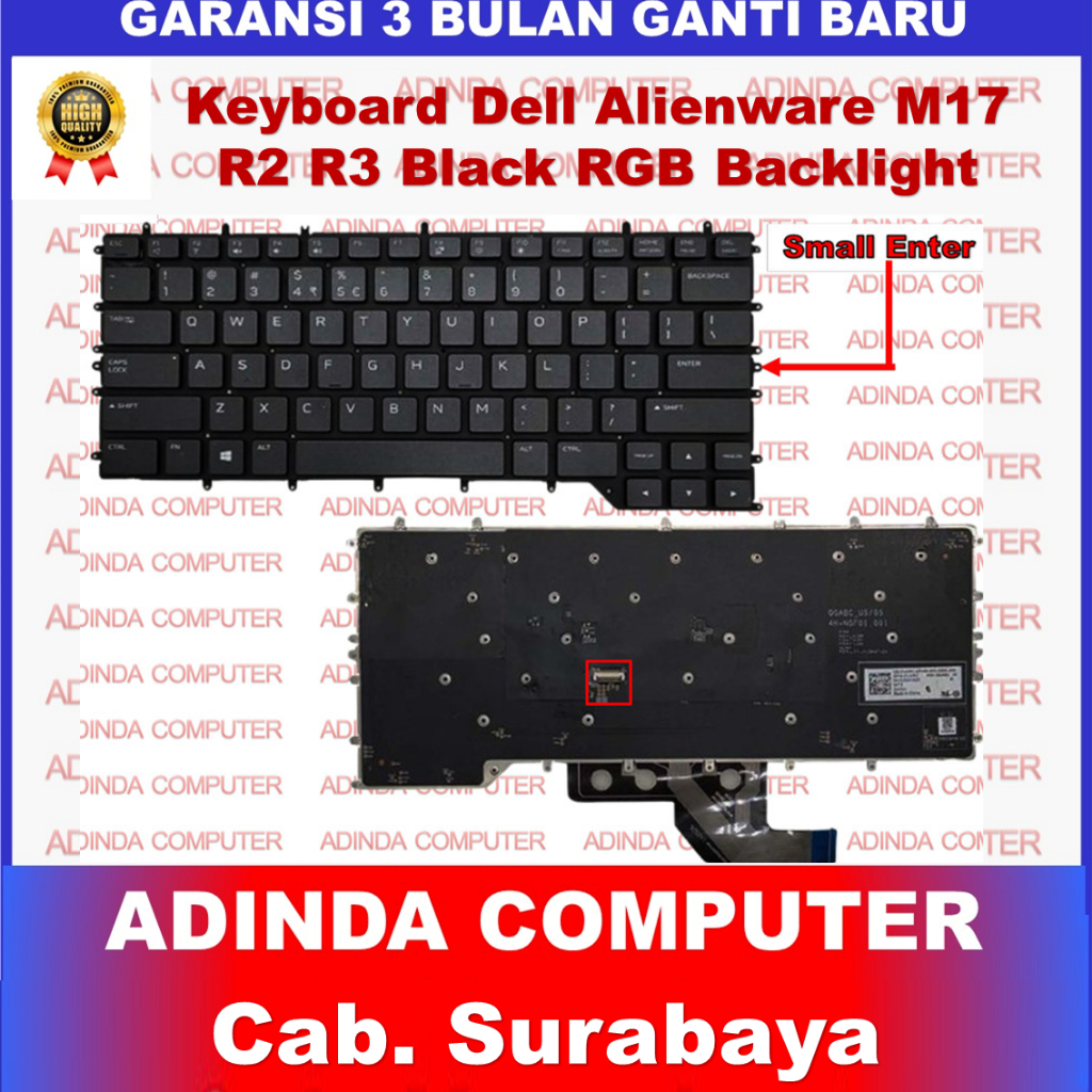 Keyboard Dell Alienware M15 R2 R3 R4 White-Black RGB Backlight