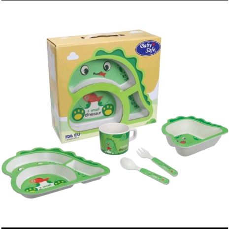 Alat Makan Bayi Dino Set Baby Safe Murah