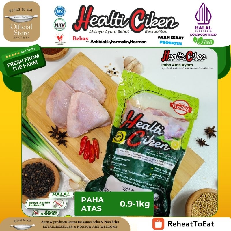 

Healti Ciken Paha Atas Ayam (Thigh)) 0.9-1kg Ayam Sehat Healthy Chicken Official Store