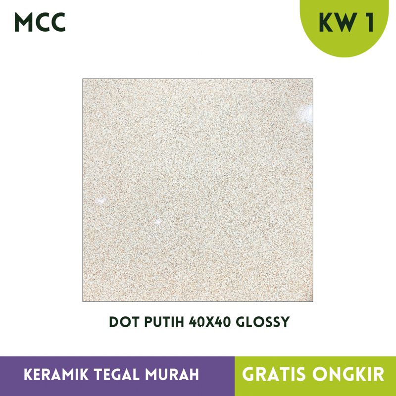 Keramik Lantai Glossy Rintik 40x40 Dot Putih Dot Hitam Dot Hijau KW1