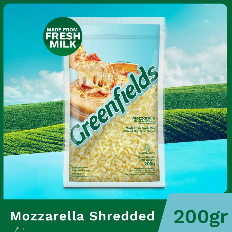 

Keju Greenfields - Mozzarella Shredded Cheese 200g