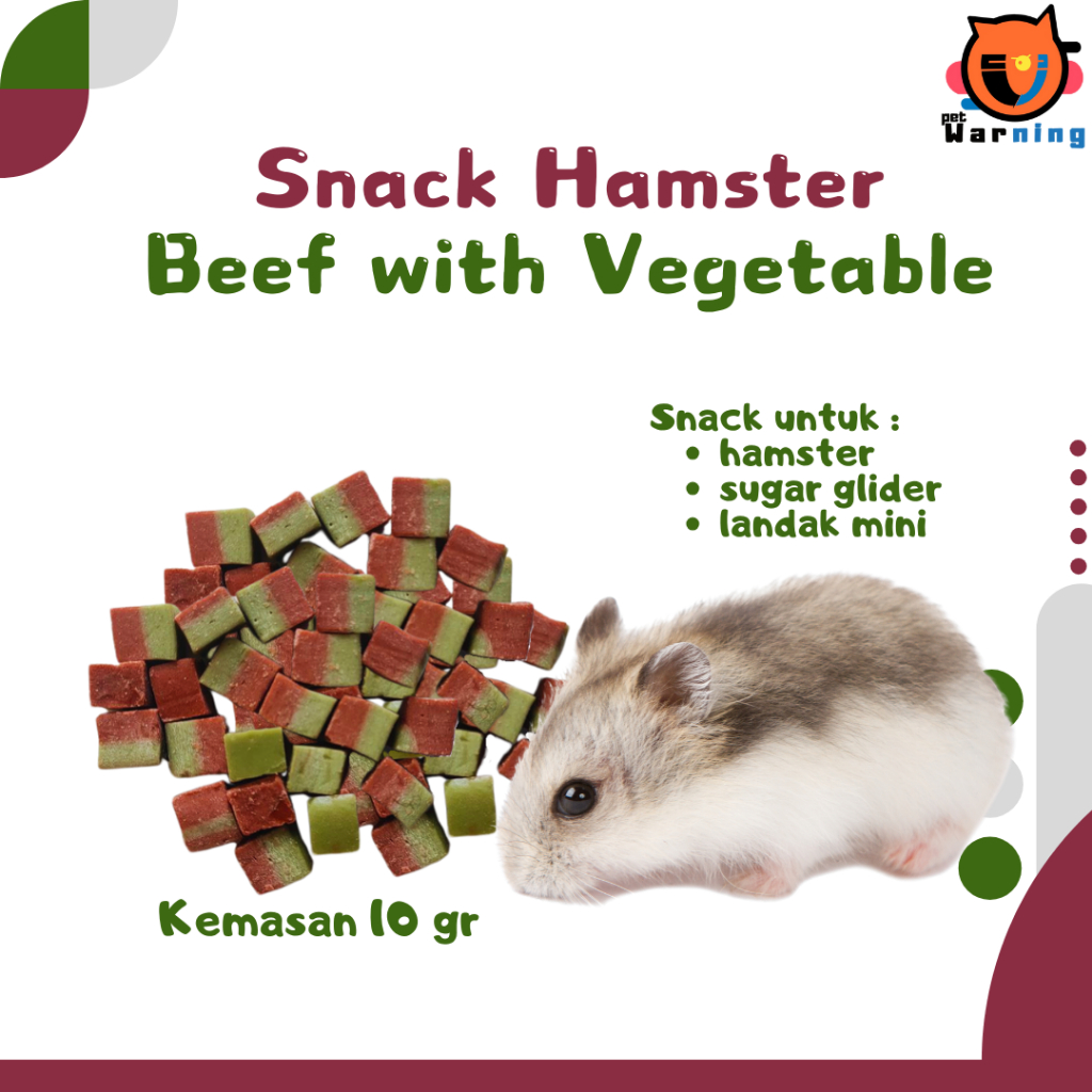 Snack Cube Beef with Vegetable - Snack Hamster Landak Mini - Cemilan Hamster Landak Mini