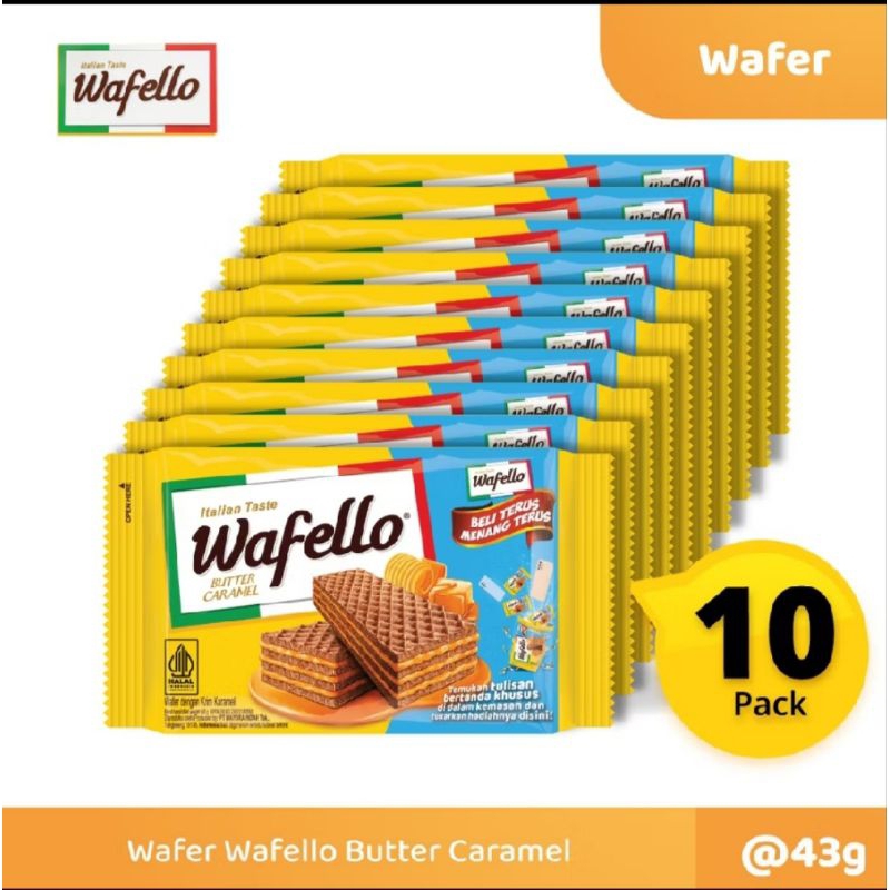 

ROMA WAFELLO BUTTER CARAMEL (1 PACK ISI 10 BUNGKUS) @ 43 GRAM