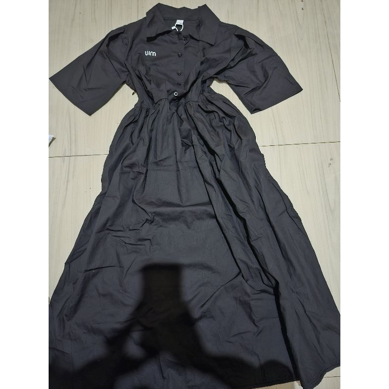 Busui bumil friendly Mis Miu Uim black gothic simple casual elegant cottagecore dark academia collar