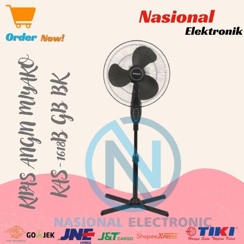 KIPAS ANGIN MIYAKO KAS-1618BGBBK/STAND FAN MIYAKO KAS 1618BGBBK/KIPAS ANGIN 2IN1 MIYAKO KAS1618 BGBB