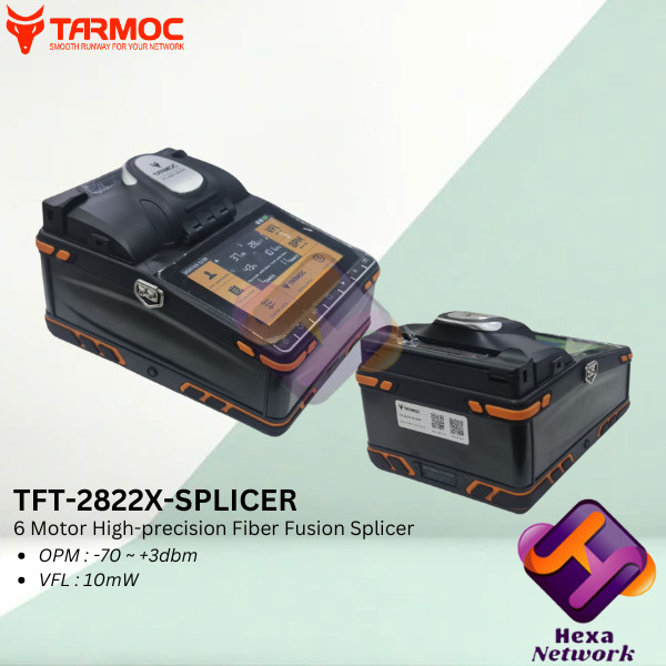 Tarmoc TFT-2822X-SPLICER | 6 Motor Fiber Optic Fusion Splicer  Alat Splicing