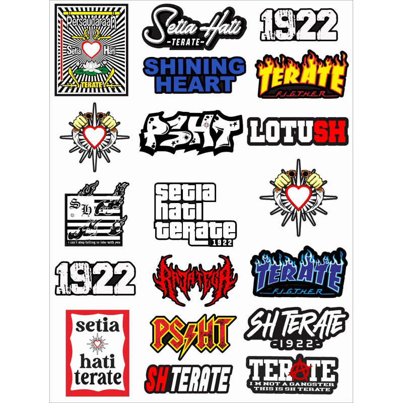 

STIKER CUTTING PAKET PSHT / SH TERATE ,Isi 19pcs