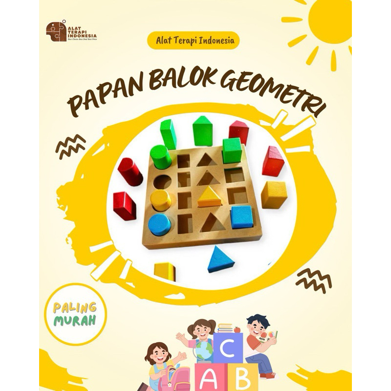 Alat Terapi Indonesia | Mainan Edukasi | Pasak Geometri Bertingkat