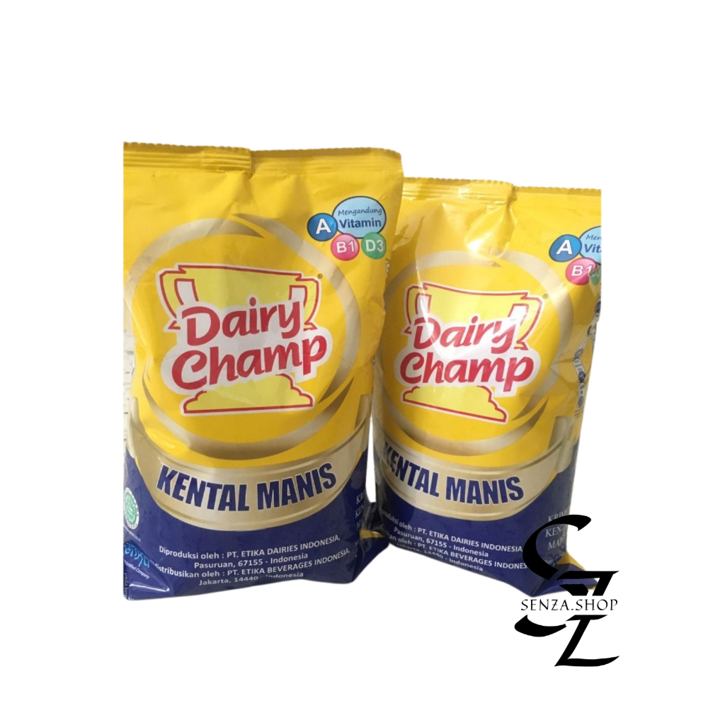 

DAIRY CHAMP Susu Krimer Kental Manis Kemasan Bantal Kaleng 2.5 Kg