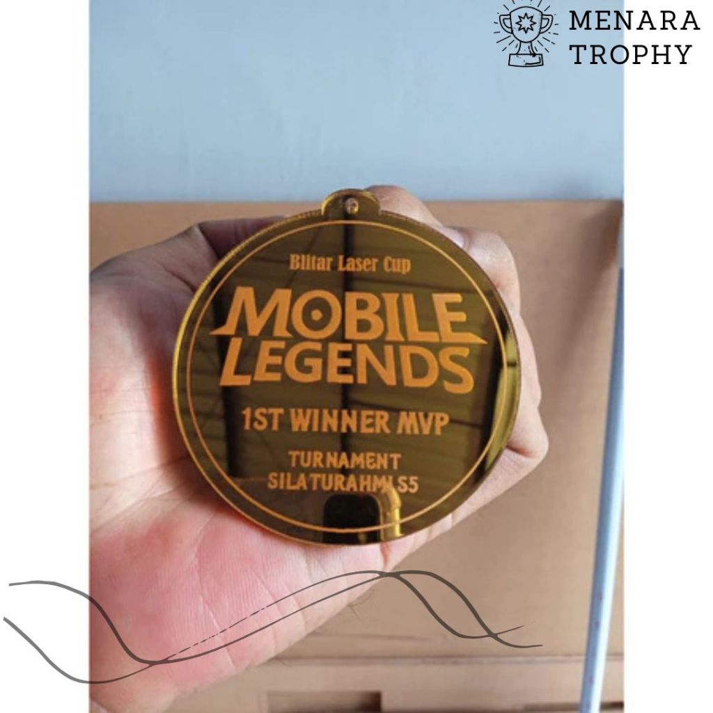 Medali Akrilik Gold Medali Gold Akrilik Grafir