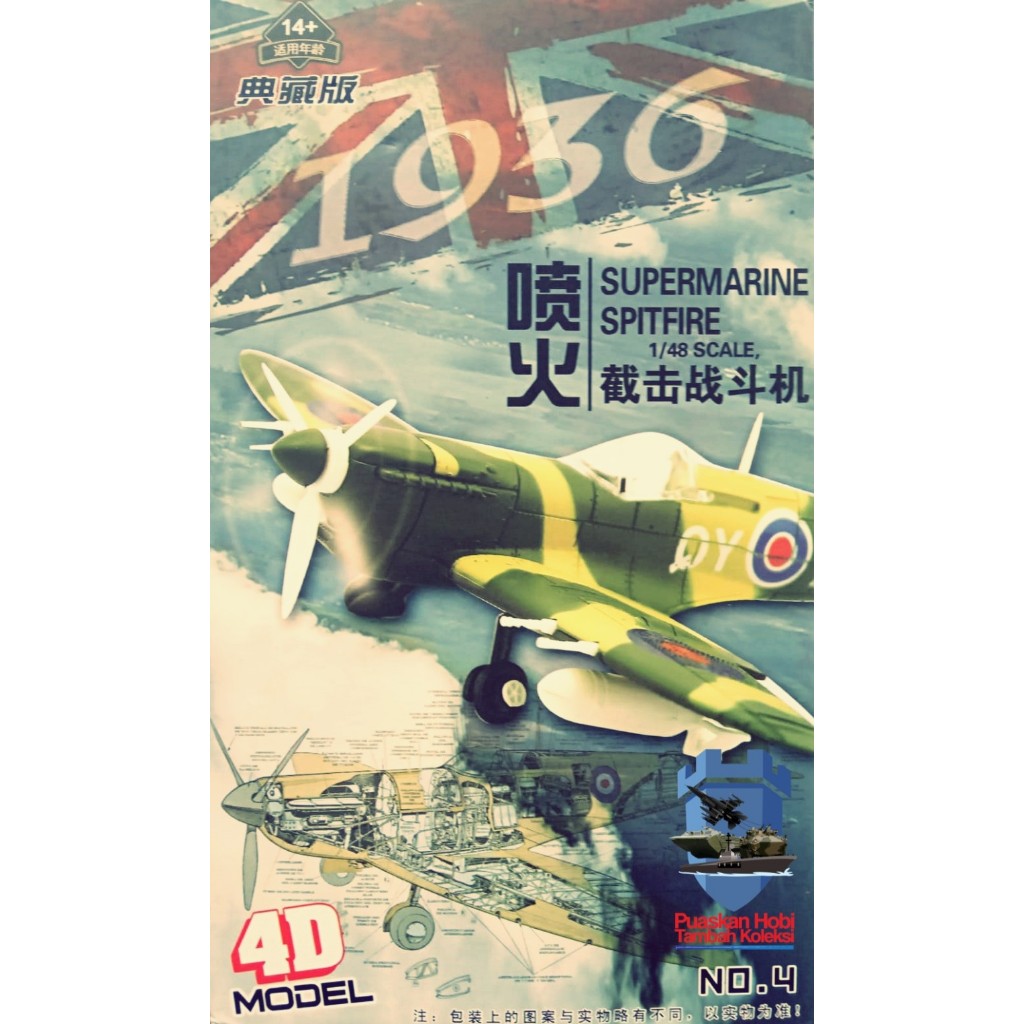 Miniatur Pesawat Tempur Spitfire Model Kit Merakit Tanpa Lem