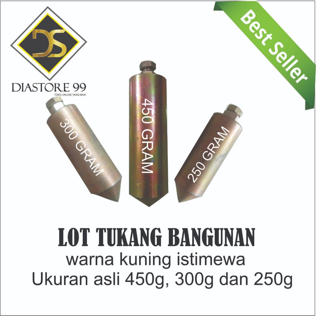 Alat pertukangan lot tali tukang 500 gram jumb0 kuning istimewa unting bandul bandut alat ukur