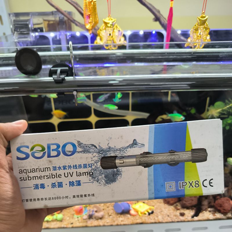 SOBO Lampu UV Submersible Aquarium - Lampu UV sterilisasi air pembasmi alga