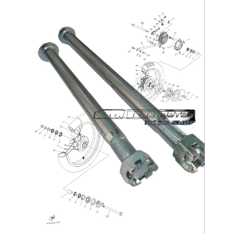 AS RODA TENGAH GARPU RX KING + AS RODA BELAKANG RX KING LOKAL