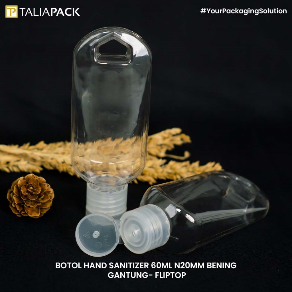 BOTOL HAND SANITIZER 60ML N20MM BENING GANTUNG (TANPA BESI) - FLIPTOP/SPRAY HARGA GROSIR (100PCS)