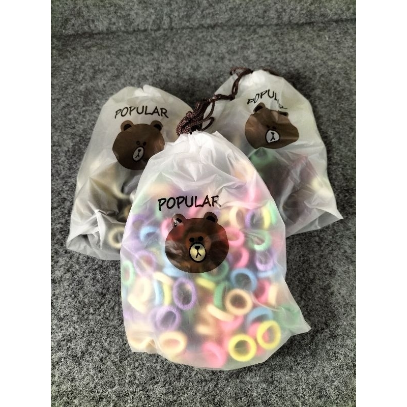 

karet donat pelangi isi 200pcs ekonomis