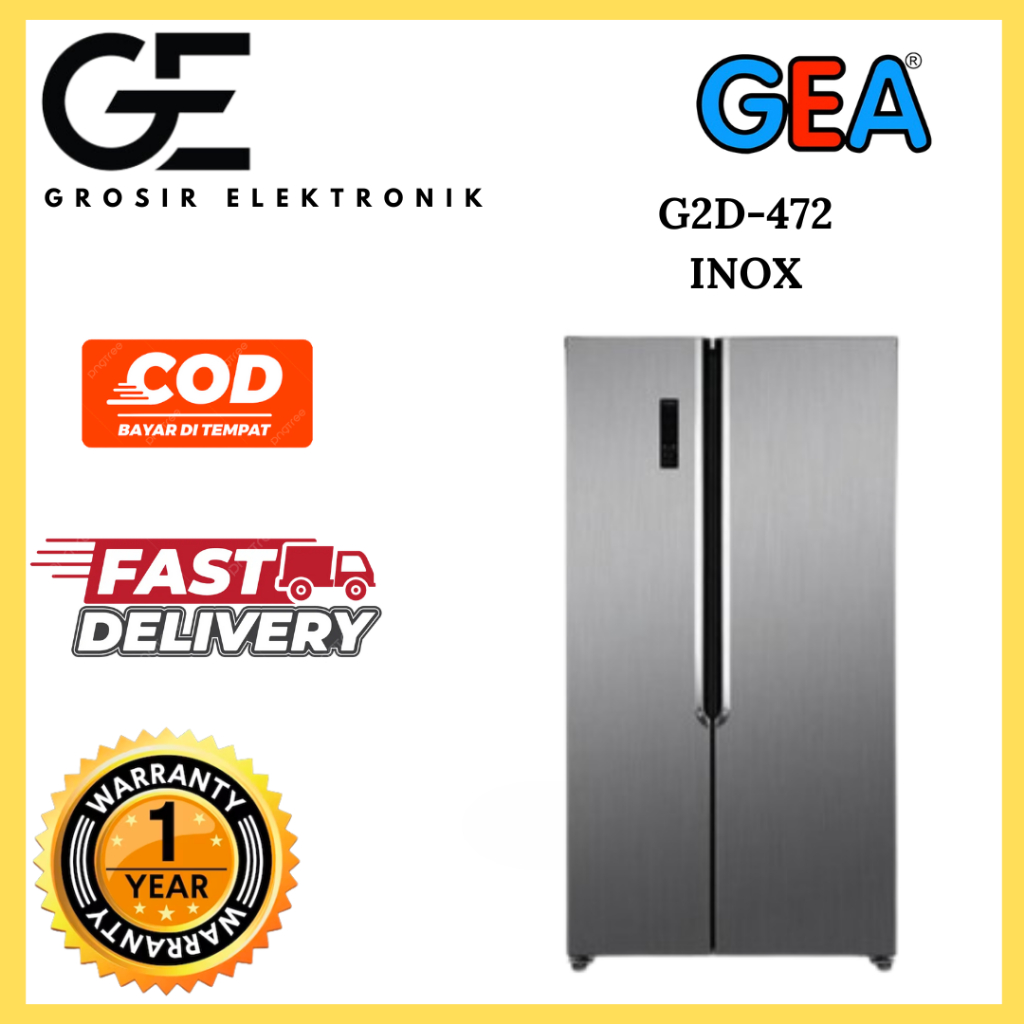 Gea Kulkas Side by side G2D-472 / G2D 472 / G2D472 INOX