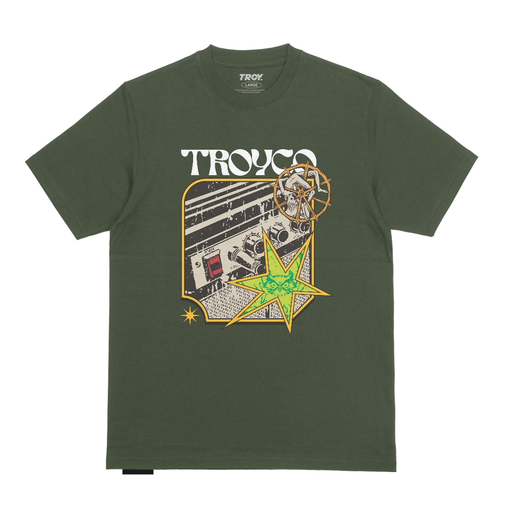 Troy Company Tshirt Army Green Amplifier - Kaos Lengan Pendek Kaos Hijau Army MTD 2937