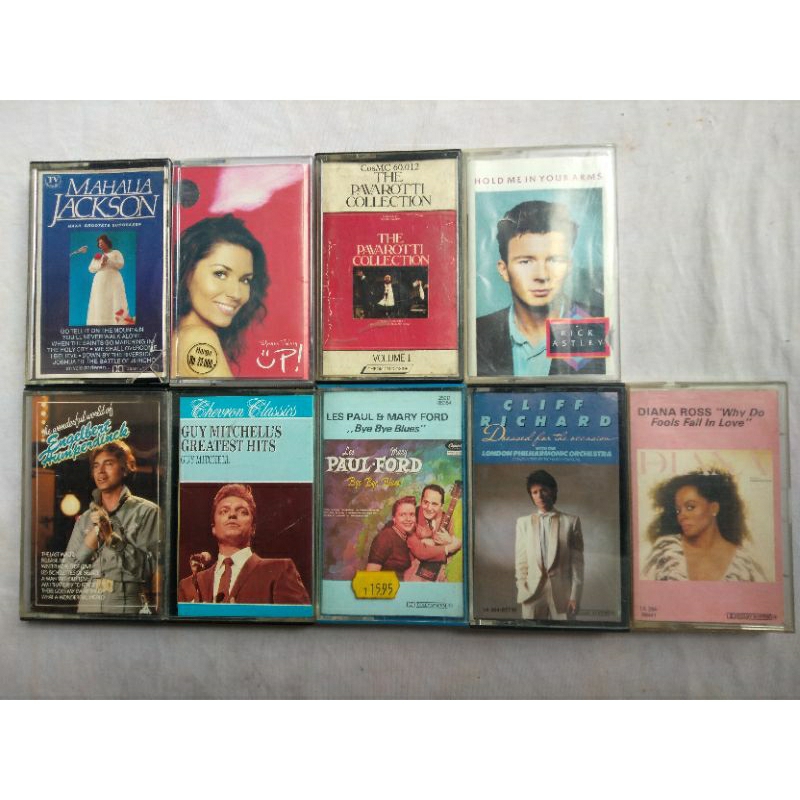 (bisa cod)kaset tape pita lagu barat impor album cliff Richard , Rick astley ,Diana ross