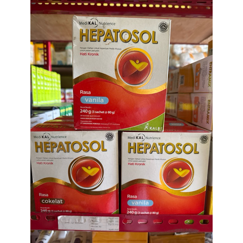 

HEPATOSOL VANILA COKLAT 240GR NUTRISI HATI KRONIK